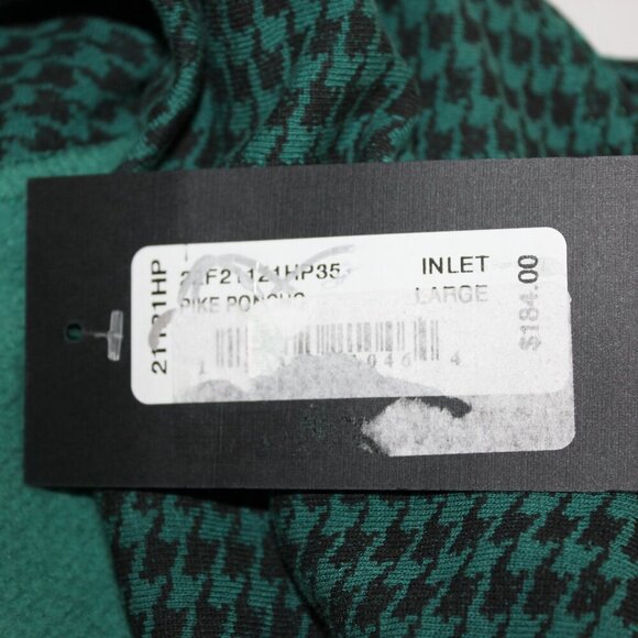 Bryn Walker Womens Pike Poncho Bamboo Cotton Fleece Green Black Size Large NWT - Picture 6 of 10